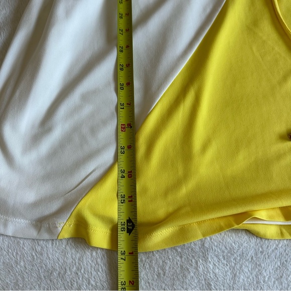 Chic Color Block Midi Dress in Yellow and White - Picture 8 of 11